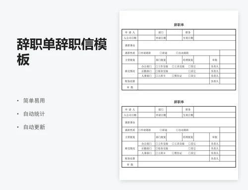辞职单辞职信模板