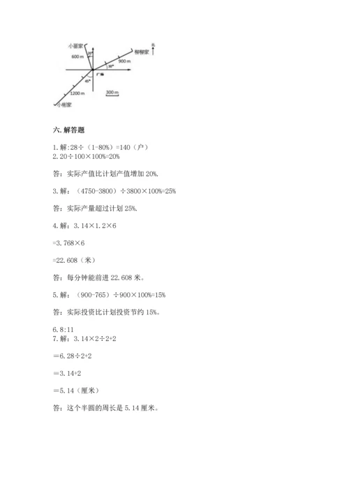 人教版六年级上册数学期末测试卷附答案（b卷）.docx