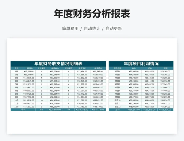 年度财务分析报表