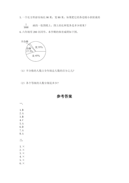 苏教版六年级数学下学期期末测试题及答案（易错题）.docx