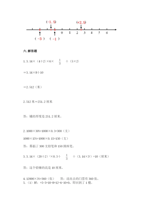 人教版六年级下册数学期末测试卷带答案（能力提升）.docx