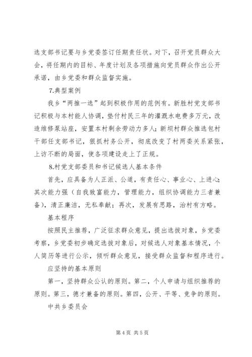 某某乡试行村党支部换届选举“两推一选”情况汇报 (2).docx