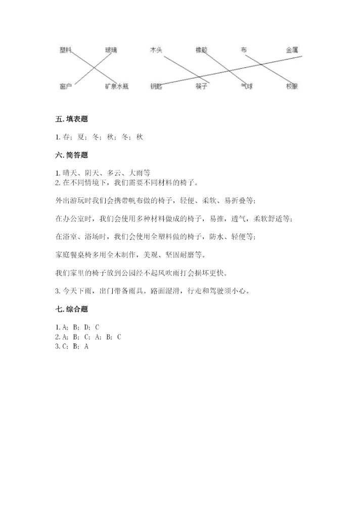 教科版小学二年级上册科学期末测试卷精品（实用）.docx