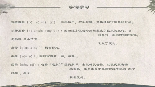 人教版《化石吟》中学语文课教学通用PPT课件模板
