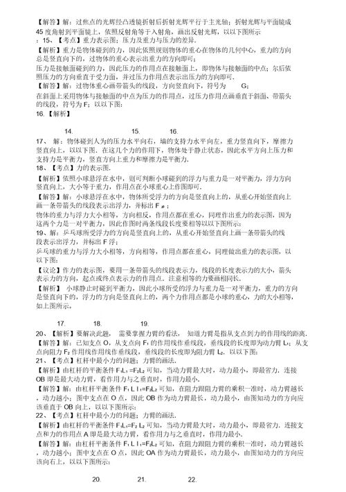 中考教育物理作图题专题训练含答案