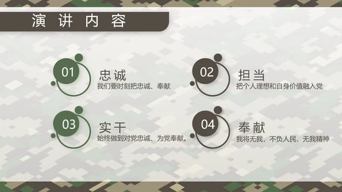 迷彩风部队连长述职报告PPT动态模板