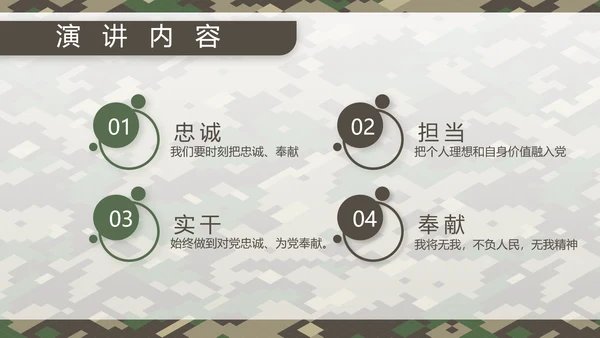 迷彩风部队连长述职报告PPT动态模板