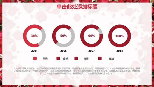 浓情七夕玫瑰花情人节通用PPT模版