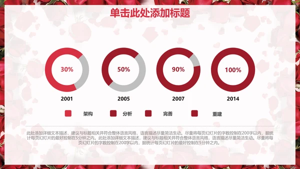 浓情七夕玫瑰花情人节通用PPT模版