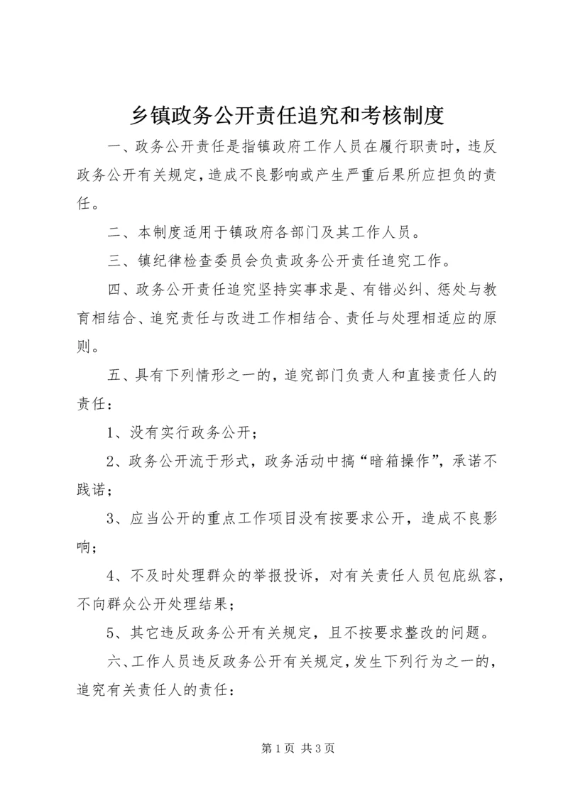 乡镇政务公开责任追究和考核制度.docx