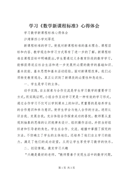 学习《数学新课程标准》心得体会 (5).docx