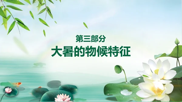 国风荷花二十四节气大暑教学PPT课件