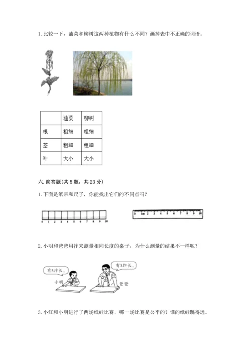 教科版科学一年级上册期末测试卷精品【全优】.docx