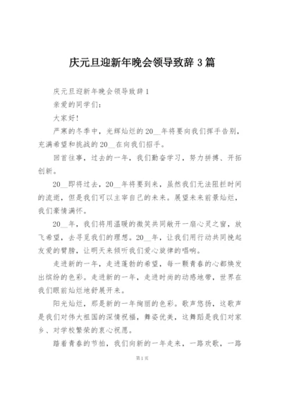 庆元旦迎新年晚会领导致辞3篇.docx