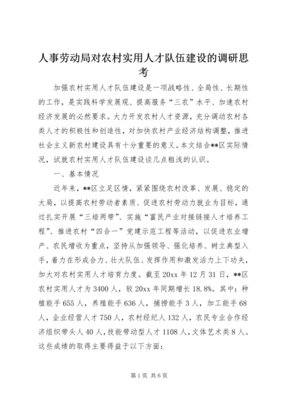 人事劳动局对农村实用人才队伍建设的调研思考.docx