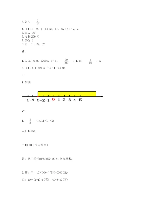 北师大版六年级数学下学期期末测试题【必考】.docx