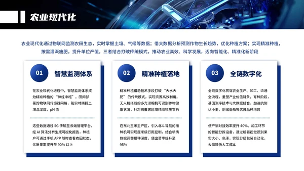 蓝色系商务IT互联网技术赋能未来通用汇报PPT模板