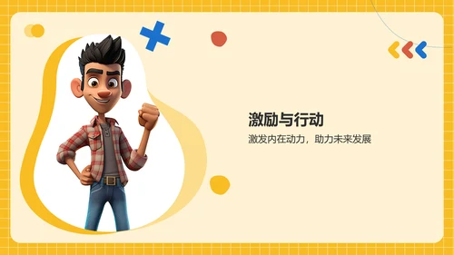 黄色创意个人年终总结PPT模板