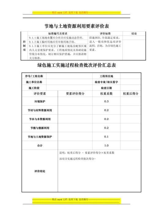 绿色施工要素评价表控制项.docx