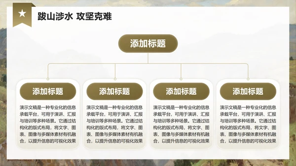 棕色简约风工农红军长征精神主题团课PPT模板