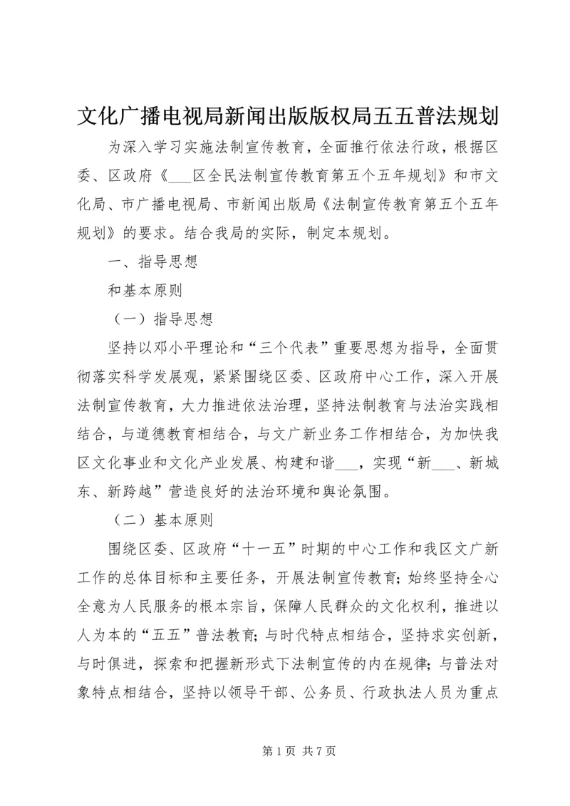 文化广播电视局新闻出版版权局五五普法规划.docx