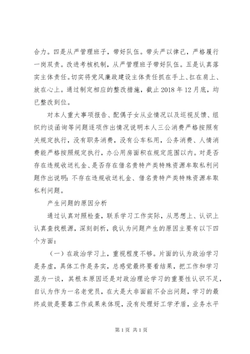 民主生活会个人对照检查材料及个人发言提纲.docx