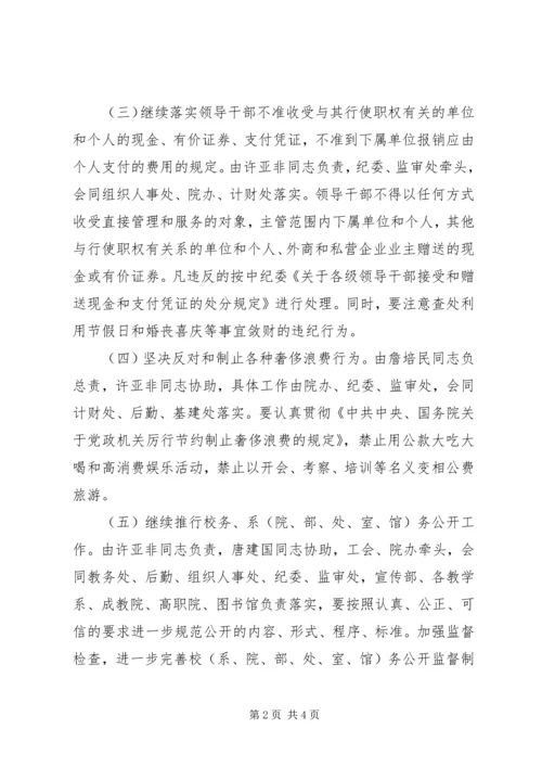 某学院关于某年党风廉政建设和反腐败工作分工 (2).docx