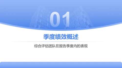 公司团队季度绩效回顾与优化建议通用PPT蓝色模板