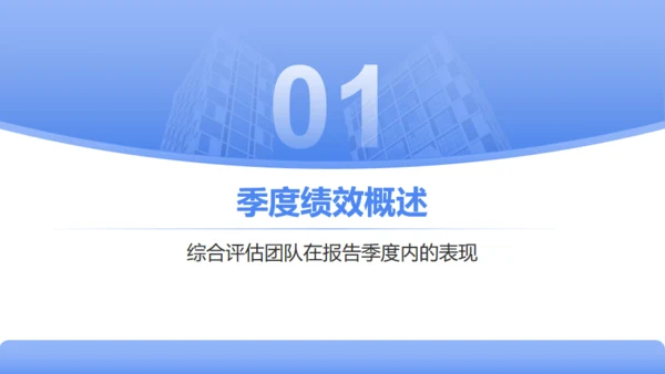公司团队季度绩效回顾与优化建议通用PPT蓝色模板