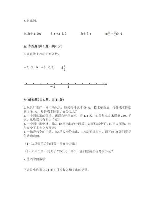衡阳市小升初数学测试卷a4版.docx