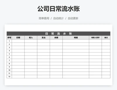公司日常流水账