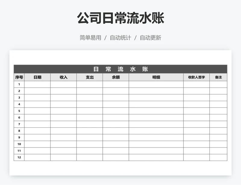 公司日常流水账
