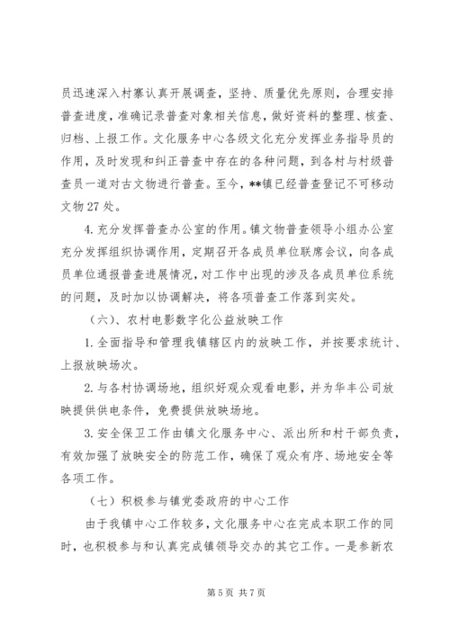 乡镇文化服中心工作总结.docx