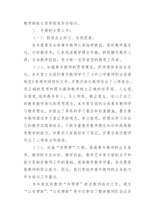 青年教师、骨干教师培训总结.docx