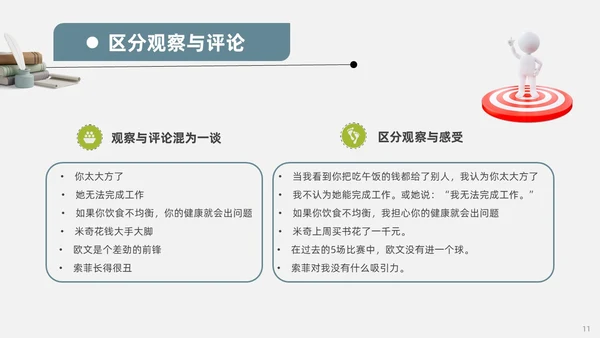 蓝色复古3d非暴力沟通读书分享PPT模板
