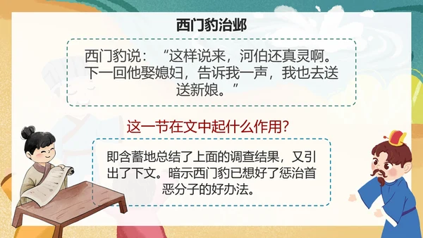 部编版四年级上册《西门豹治邺》课件PPT模板