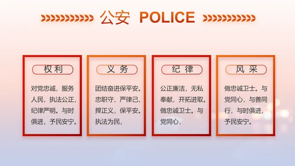 红色大气公安民警述职报告动态PPT模板