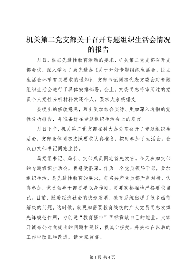 机关第二党支部关于召开专题组织生活会情况的报告 (10).docx