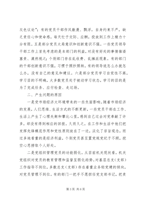 机关党员先进性作用发挥情况的调查与思考.docx