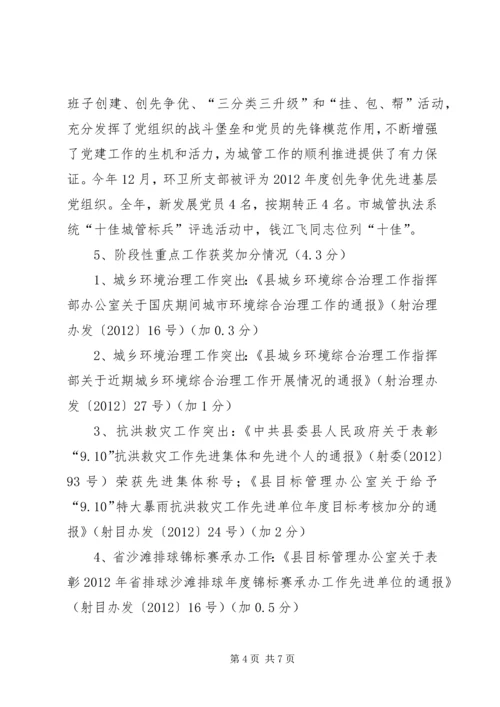 城管局目标任务情况自查报告.docx