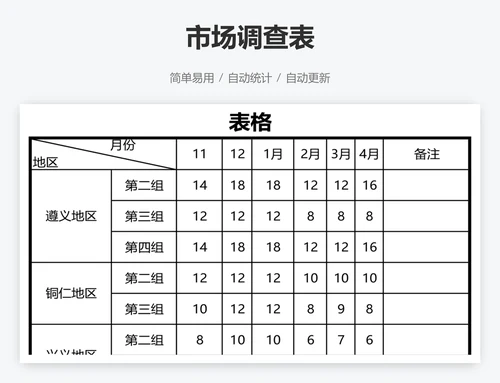 市场调查表
