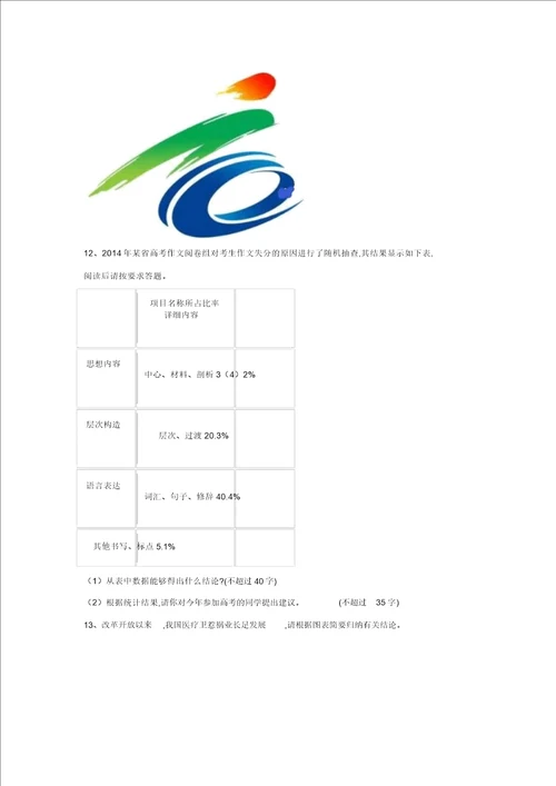 2019届高考语文二轮复习易错点特训图文转换含解析