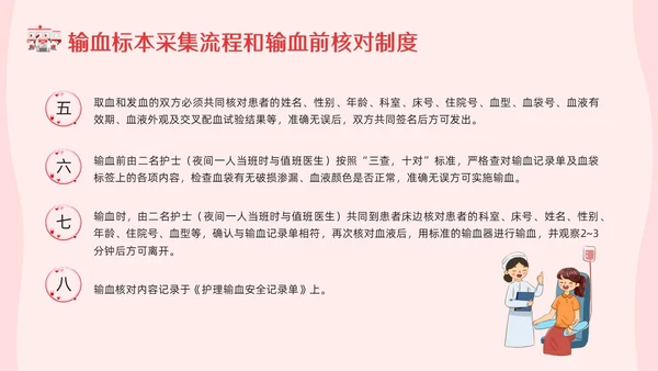 红色插画输血制度PPT模板宣传PPT动态PPT医疗护理