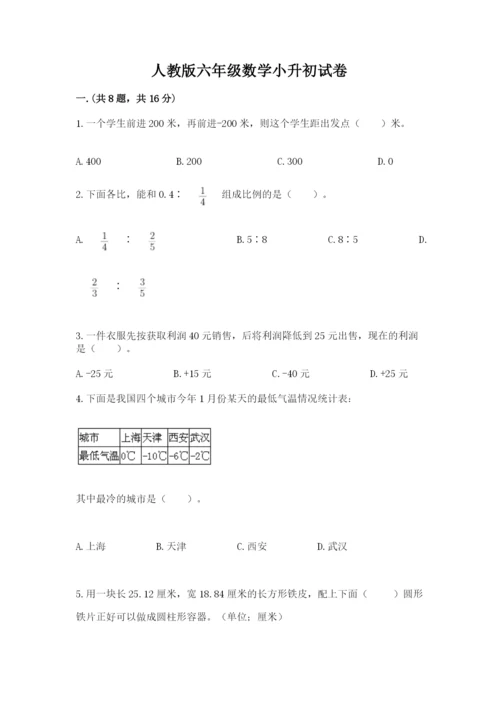 人教版六年级数学小升初试卷精品（含答案）.docx