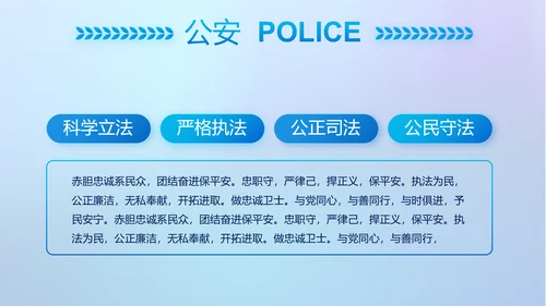蓝色大气公安警察网络安全动态PPT模板