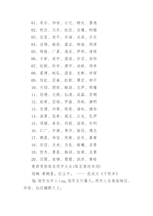 男孩起名常用字楚辞_出自楚辞的名字推荐.docx