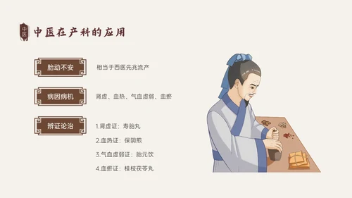 褐色古风中医与妇产科培训PPT模板