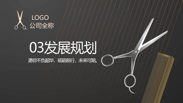 黑色炫酷美发商业计划书动态PPT
