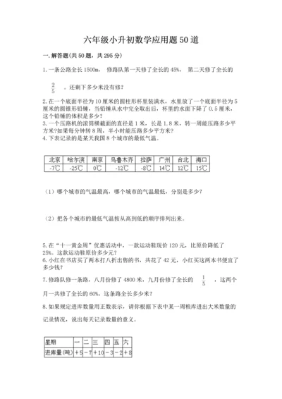 六年级小升初数学应用题50道及答案一套.docx