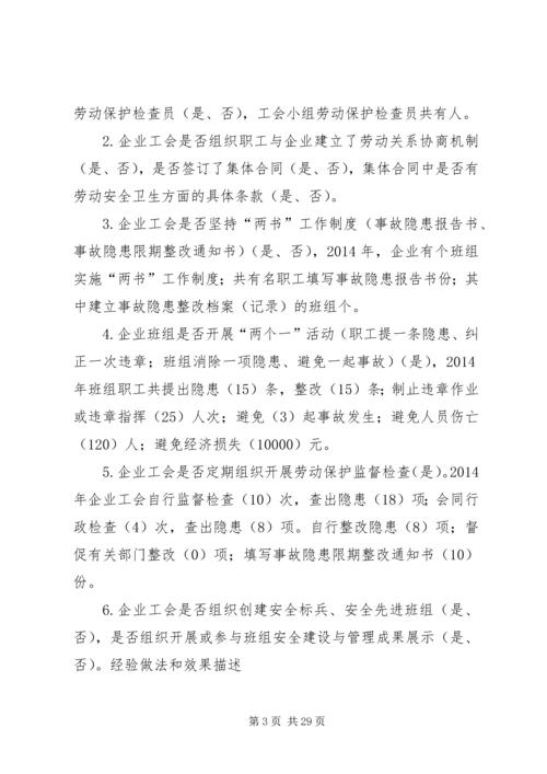 企业劳动安全卫生和工会劳动保护工作调研问卷.docx